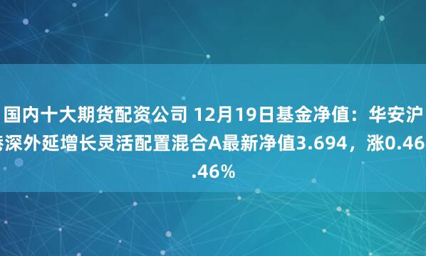 国内十大期货配资公司 12月19日基金净值：华安沪港深外延增长灵活配置混合A最新净值3.694，涨0.46%