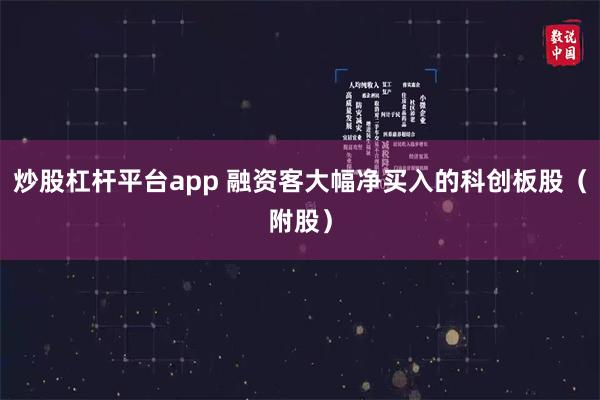 炒股杠杆平台app 融资客大幅净买入的科创板股（附股）