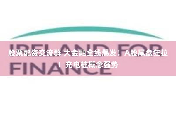 股票配资交流群 大金融全线爆发！A股尾盘狂拉！充电桩概念强势